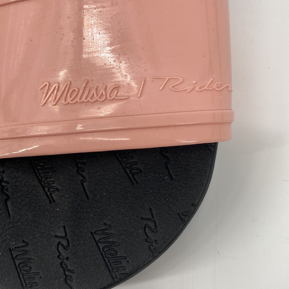 Melissa Rider Womens Slide Slip On Flat Slippers Open Toe Pink Black Size 7 - Picture 4 of 6
